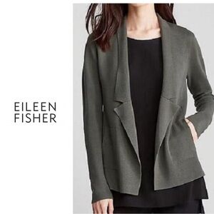 Eileen Fisher Interlock Notched Cardigan